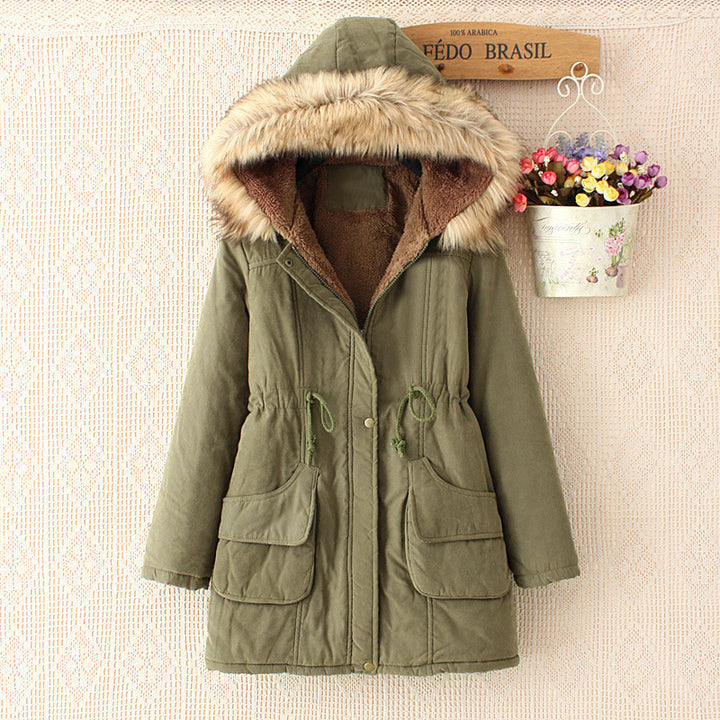 Damen Winterparka mit abnehmbarer Kunstfellkapuze, Teddy-Innenfutter und taillierendem Tunnelzug – Montévia