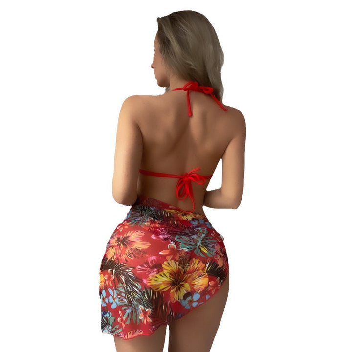 Damen Bikini mit verstellbaren Trägern und floralem Wickelrock Echo Archiv
