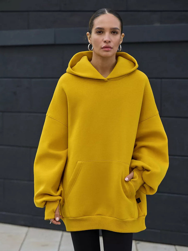 Damen Oversized Kapuzenpullover mit Kängurutasche Echo Archiv
