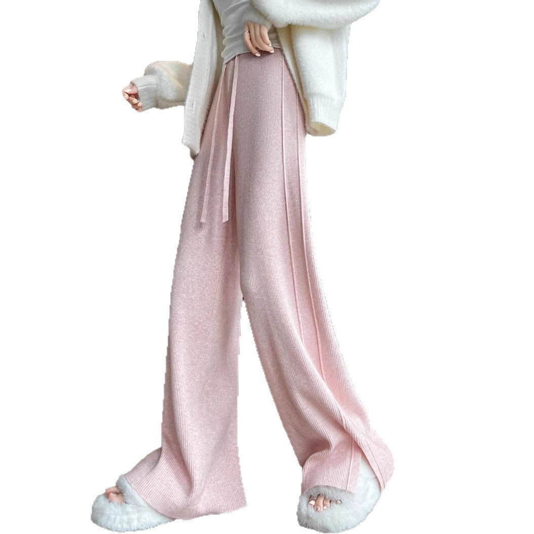 Damen Modische Rippstrick-Hose mit seitlichen Schlitzen Echo Archiv