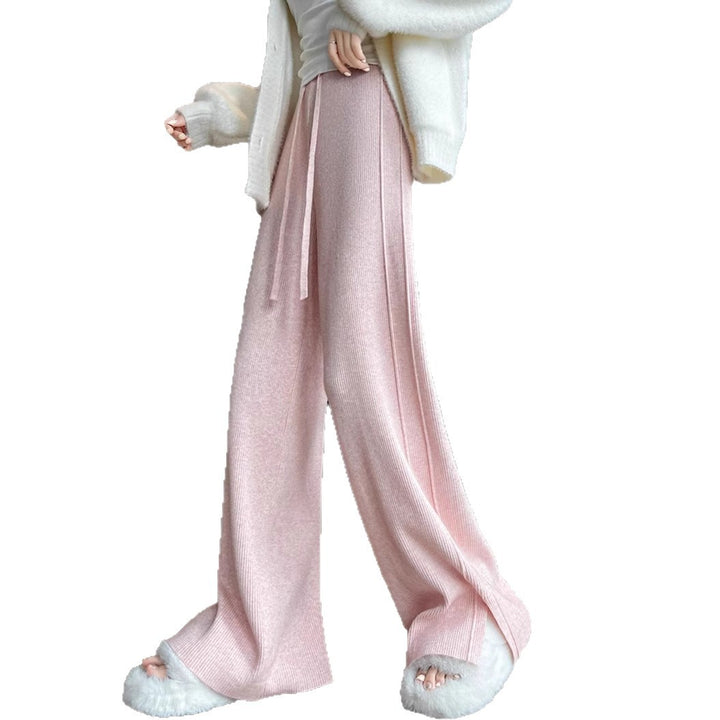 Damen Modische Rippstrick-Hose mit seitlichen Schlitzen Echo Archiv