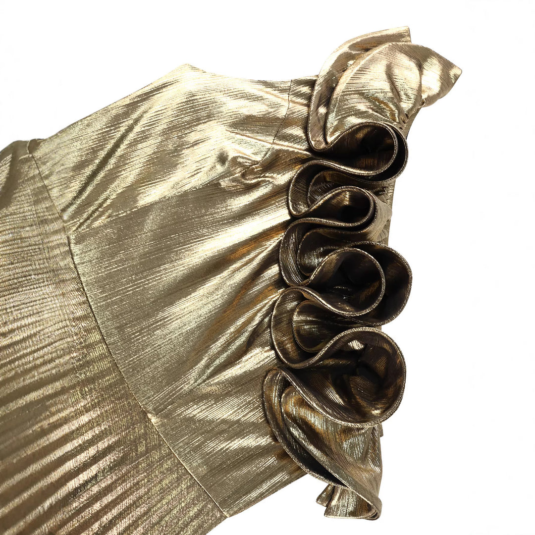 Damen elegantes schimmerndes Abendkleid mit Raffungen Echo Archiv