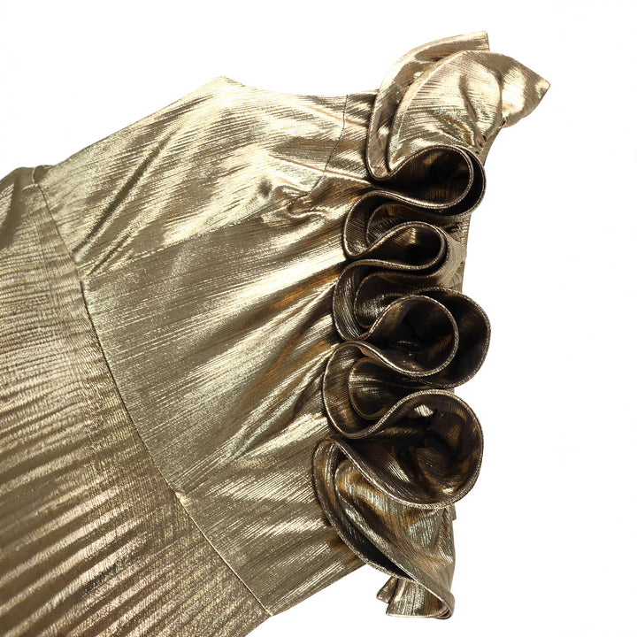 Damen elegantes schimmerndes Abendkleid mit Raffungen Echo Archiv