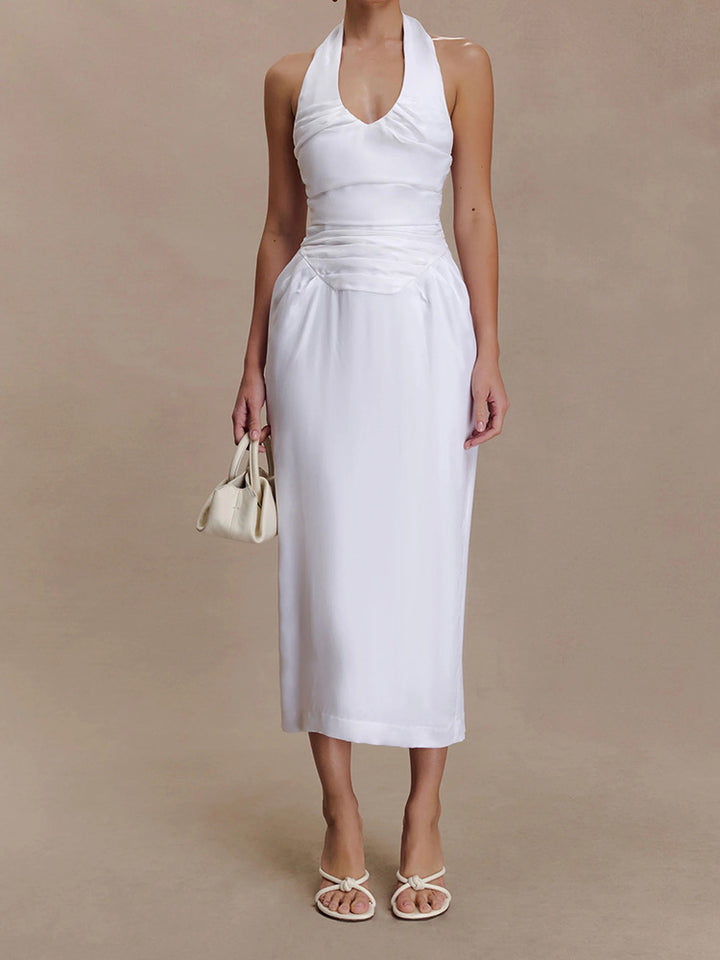 Damen Elegantes und figurbetontes Midikleid mit Halter-Ausschnitt Echo Archiv