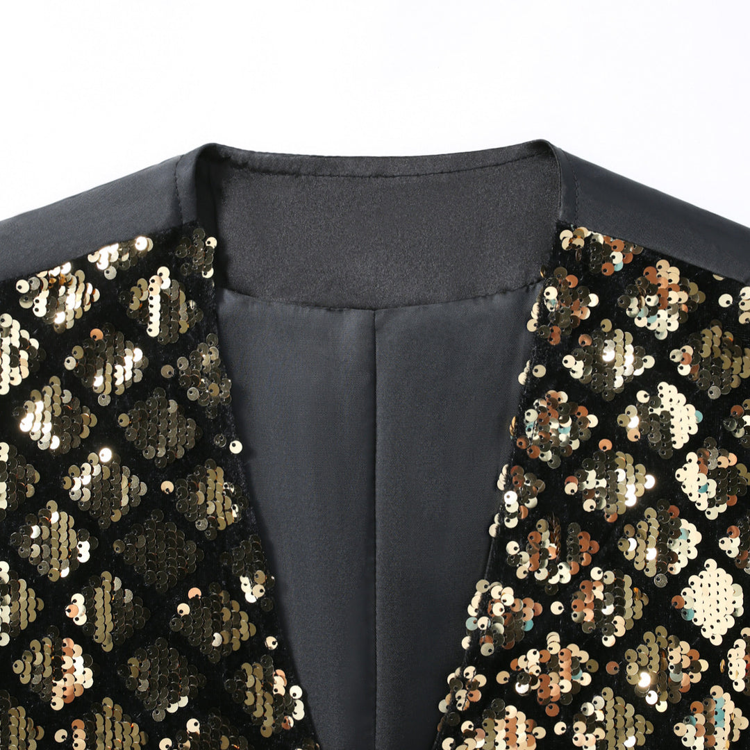 Herren elegante Pailletten-Weste Echoarchiv