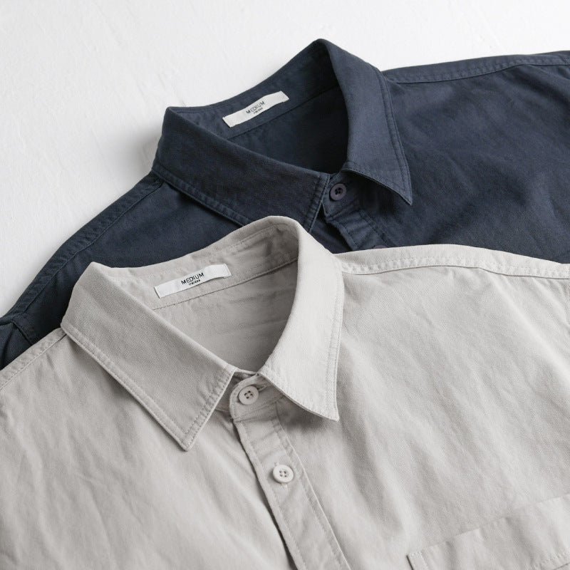 Herren Baumwoll-Overshirt im Relaxed-Fit mit aufgesetzter Brusttasche Echoarchiv