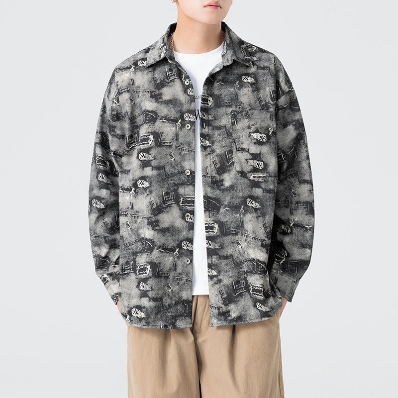 Herren Overshirt mit grafischem Muster Echoarchiv