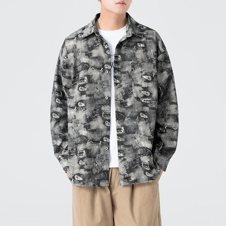 Herren Overshirt mit grafischem Muster Echoarchiv