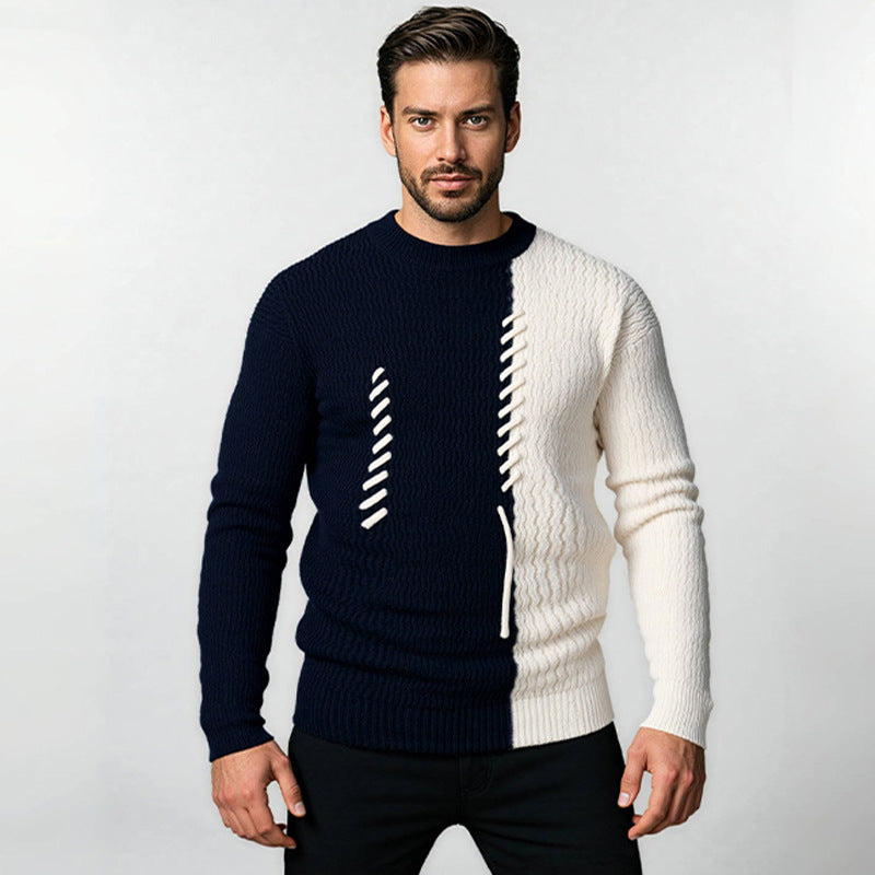 Herren modischer Pullover mit strukturiertem Design und einzigartigen Knotendetails Echoarchiv