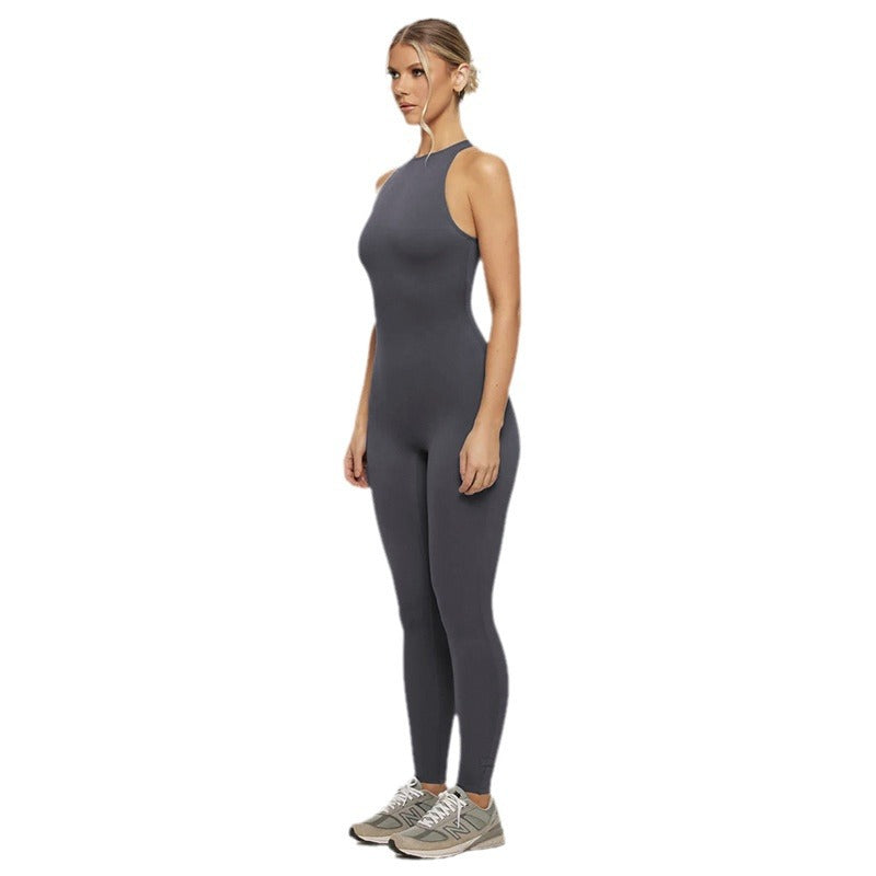 Damen lässiger Jumpsuit mit figurbetontem Oberteil und weiten Beinen Echo Archiv