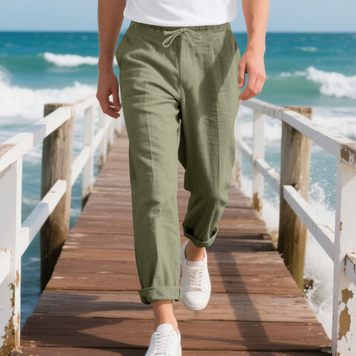 Herren lässige Sommerhose aus leichtem, atmungsaktivem Material mit elastischem Bund Echoarchiv