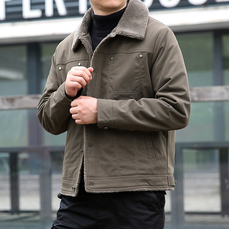 Herren Kurzjacke mit Teddyfutter und Umlegekragen, winddichte Übergangsjacke Echo Archiv