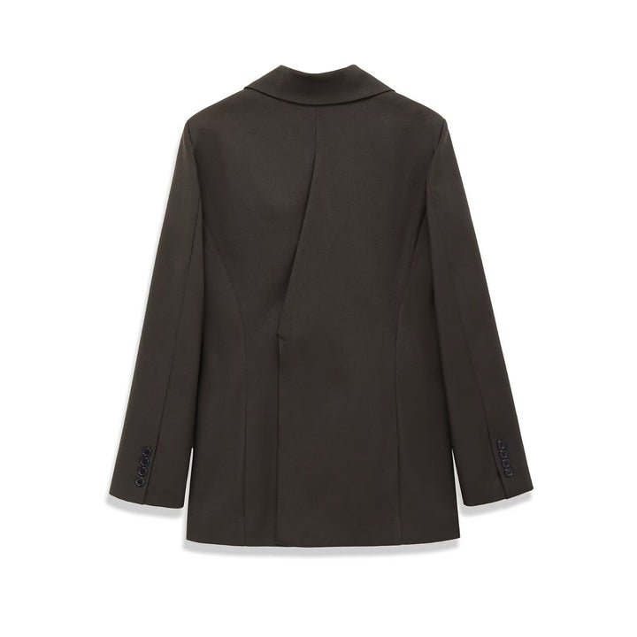 Damen taillierter Wollmix-Blazer mit strukturierter Schulter, einreihiger Knopfleiste und Pattentaschen – Valéne