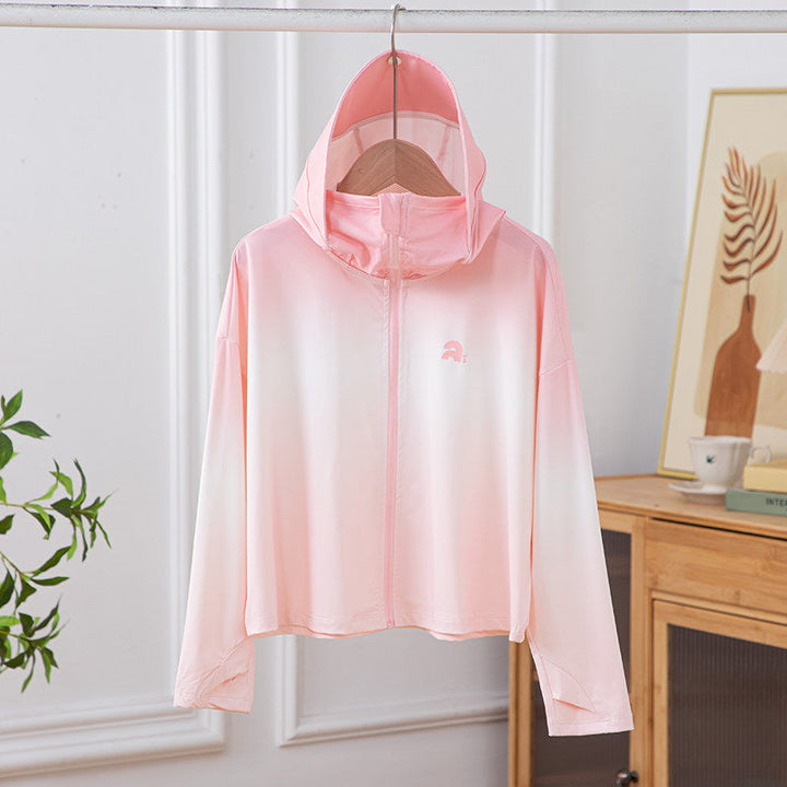 Damen nan leichte Kapuzenjacke mit UV-Schutz, schnell trocknender Sportjacke mit Reißverschluss Echo Archiv
