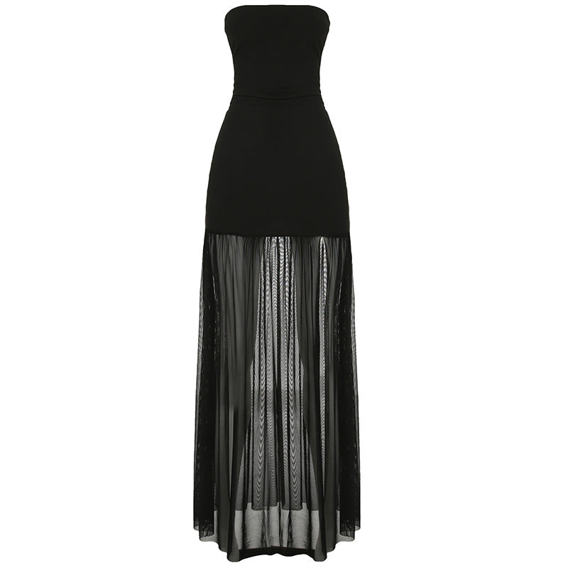 Damen Maxi-Kleid mit schickem Tüllsaum und figurbetonter Silhouette Echo Archiv