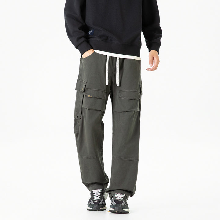 Herren weite Cargo-Hose mit elastischem Bund, Kordelzug und großzügigen Klapp-Utility-Taschen Echo Archiv