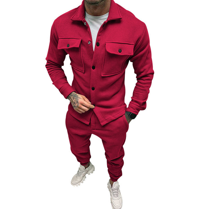 Herren Utility-Overshirt aus French-Terry mit Pattentaschen und Druckknopfverschluss Echoarchiv