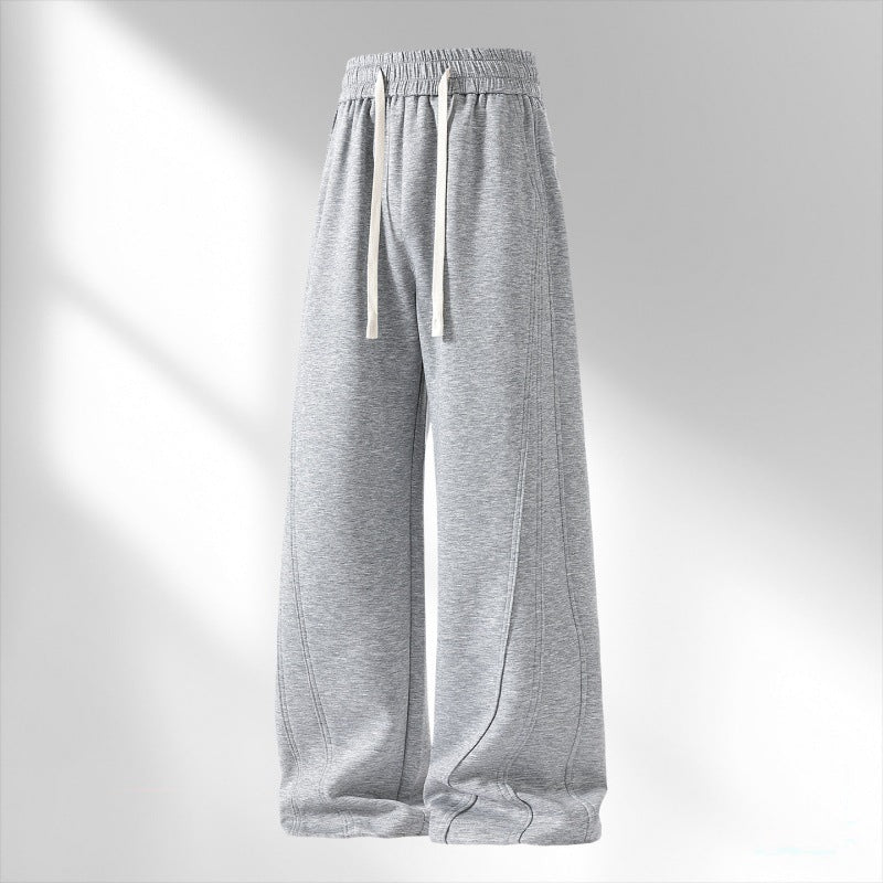 Damen weite Lounge-Sweatpants mit elastischem Kordelzugbund und dekorativen Seitennähten – Avélisse