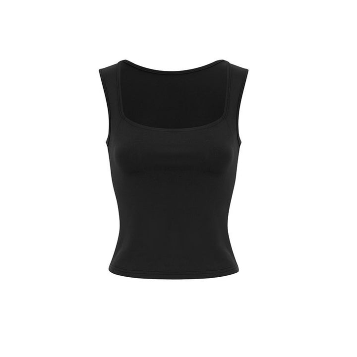 Damen eng anliegendes Tanktop mit quadratischem Ausschnitt und atmungsaktiver Struktur Echo Archiv