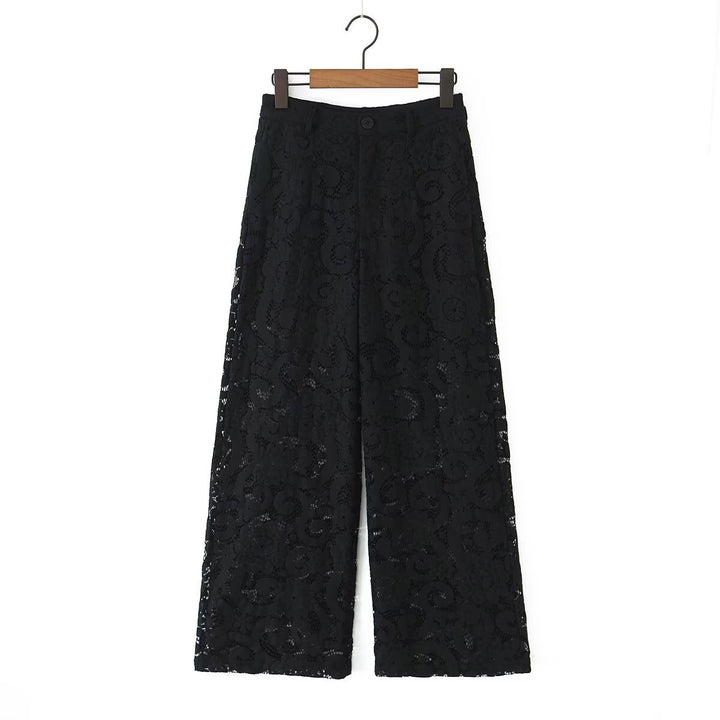 Damen Weite Spitzenhose mit hoher Taille und gefütterter Innenlage Echo Archiv