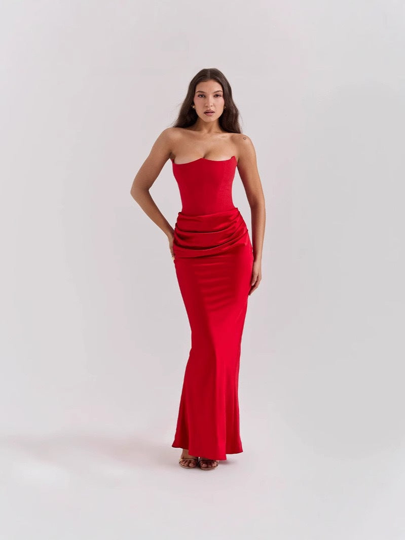 Damen Figurumspielendes Maxikleid mit raffinierter Raffung Echo Archiv