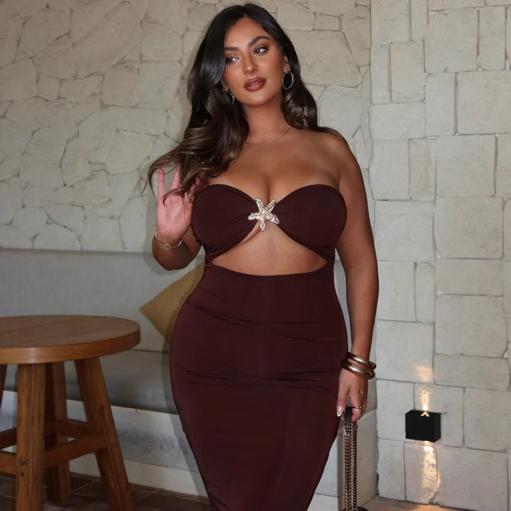 Damen Wickelkleid mit aufregendem Cut-Out und glamourösem Detail Echo Archiv