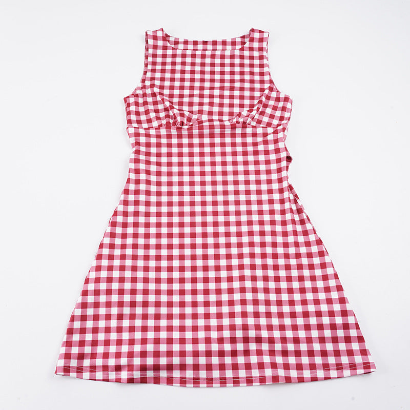 Damen süßes Vichy-Kleid mit femininer Silhouette und Rüschendetails Echo Archiv