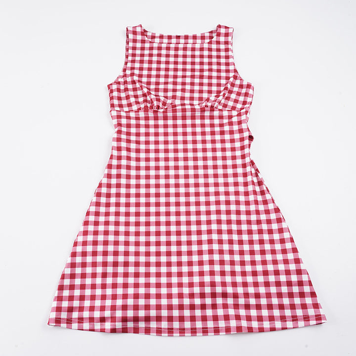 Damen süßes Vichy-Kleid mit femininer Silhouette und Rüschendetails Echo Archiv