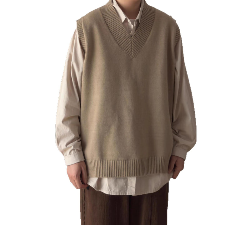 Herren klassischer V-Ausschnitt Strickpullover Echoarchiv