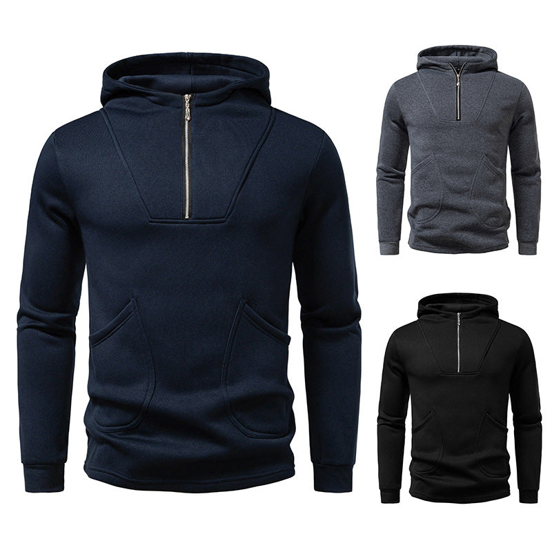 Herren Kapuzenpullover mit modernem Zipper und praktischen Taschen Echoarchiv