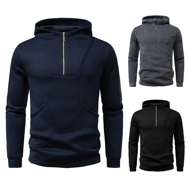 Herren Kapuzenpullover mit modernem Zipper und praktischen Taschen Echoarchiv