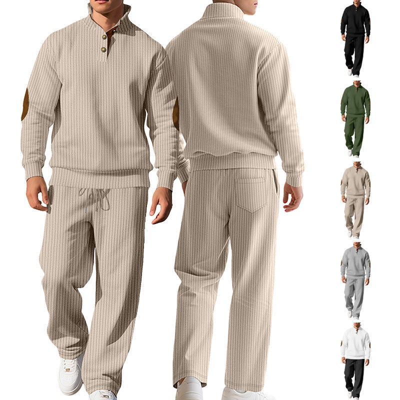 Herren sportliches Sweatshirt mit innovativem Knopfleisten-Design und modischen Akzenten Echoarchiv