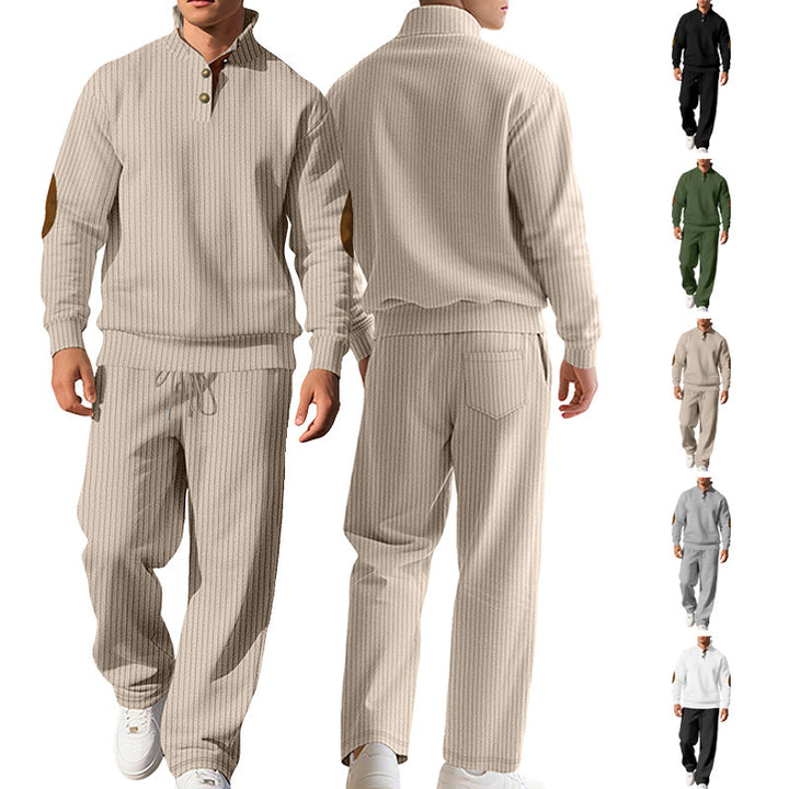 Herren sportliches Sweatshirt mit innovativem Knopfleisten-Design und modischen Akzenten Echoarchiv