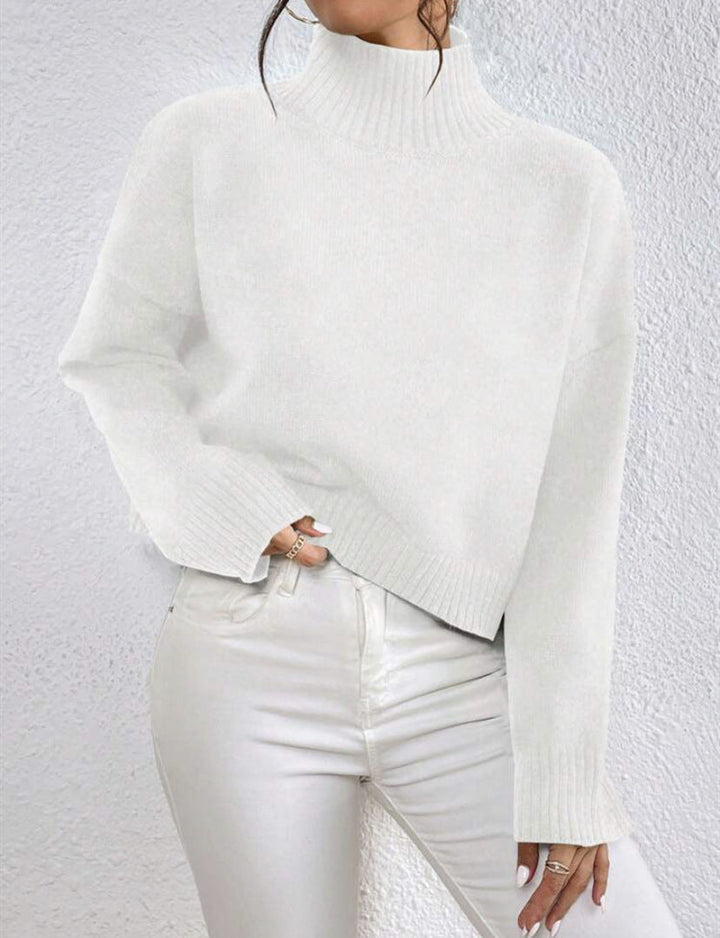 Damen modischer Kragenpullover aus weicher Wolle Echoarchiv
