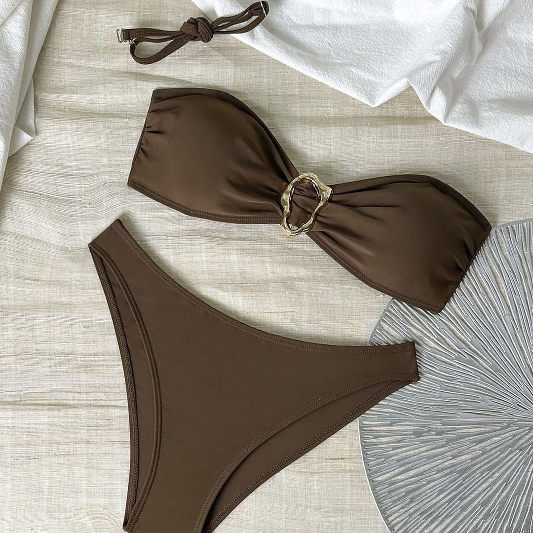 Damen Bikini-Set mit eleganter Schnalle und hohem Taillenschnitt Echo Archiv