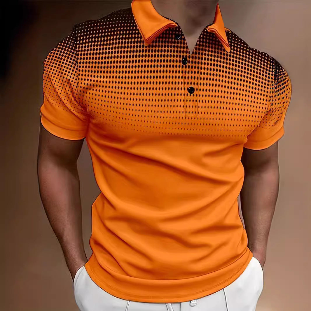 Herren Poloshirt mit modernem Grafikmuster und atmungsaktivem Material Echoarchiv