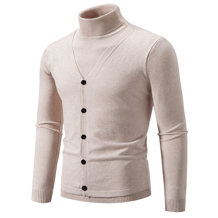 Herren Strickjacke mit hochstehendem Kragen und Knopfleiste Echoarchiv