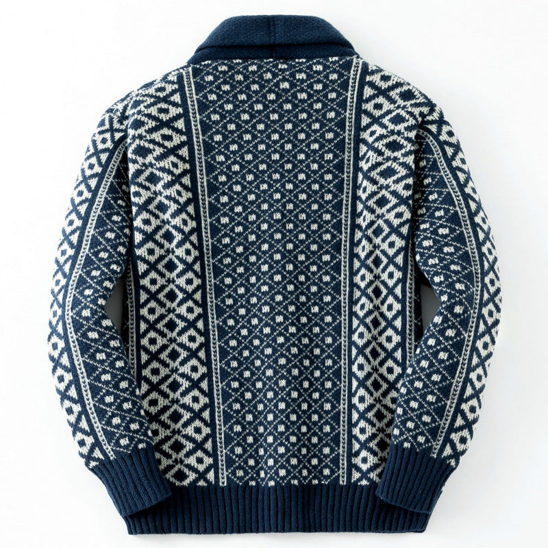 Herren Strickjacke mit traditionellem nordischem Muster Echoarchiv