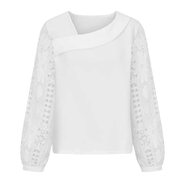 Damen Bluse mit quadratischem Ausschnitt und gehäkelten Spitzenärmeln Echoarchiv