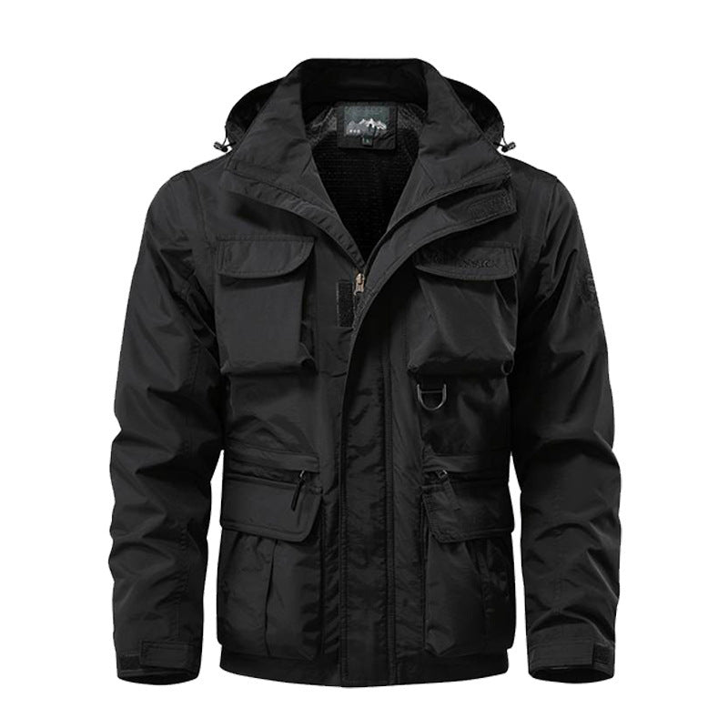 Herren Multifunktionale Fieldjacke mit Kapuze wasserabweisendem Shell und Organizer-Taschen Echo Archiv