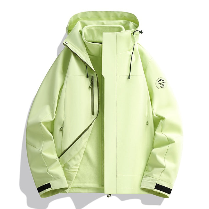 Herren Wetterfeste Softshelljacke mit Fleece‑Innenfutter, verstellbarer Kapuze & Reißverschluss‑Brusttasche Echoarchiv