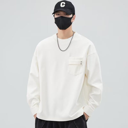 Herren lässiges Langarmshirt mit praktischer Brusttasche Echoarchiv