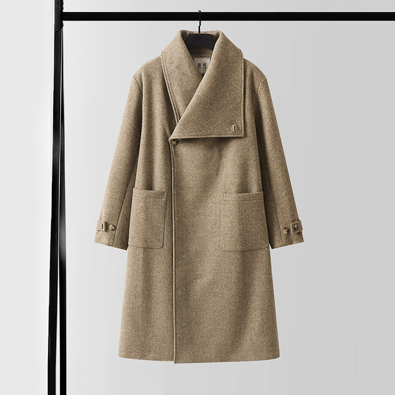 Damen Oversized Wollmix-Mantel mit weitem Schalkragen und aufgesetzten Taschen Echoarchiv