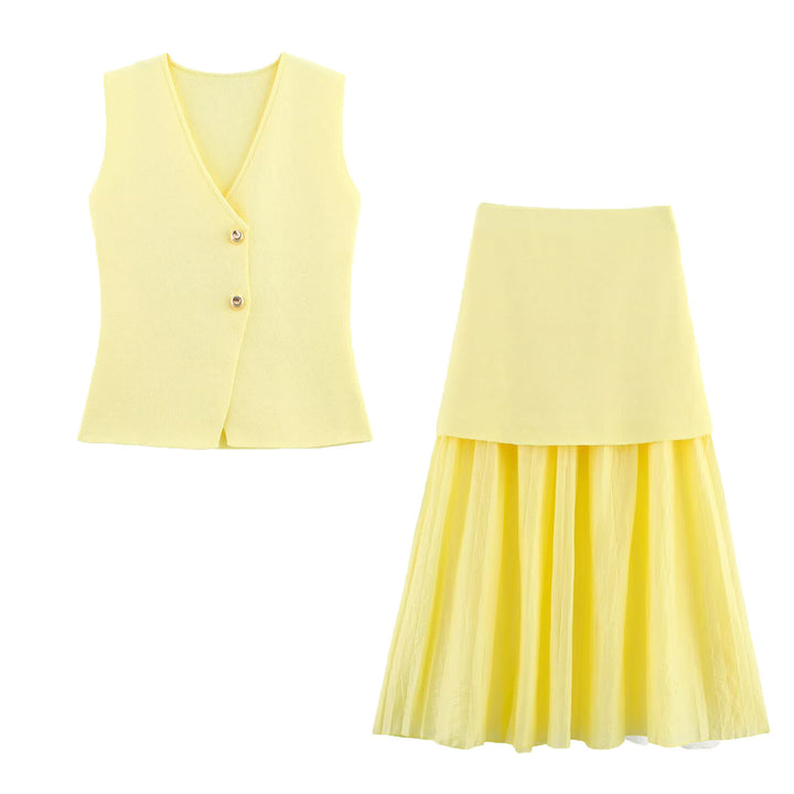 Damen Zweilagiger Chiffon-Maxirock mit glattem Hüftbesatz und A‑Linien‑Fall Echo Archiv