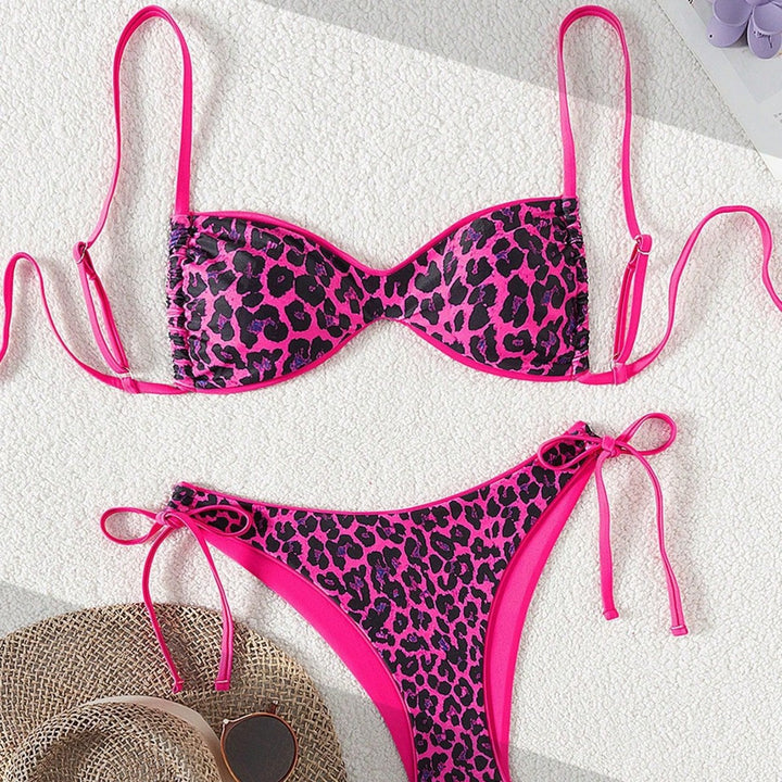 Damen Push-Up Bikini mit elegantem Animal-Print und verstellbaren Trägern Echo Archiv