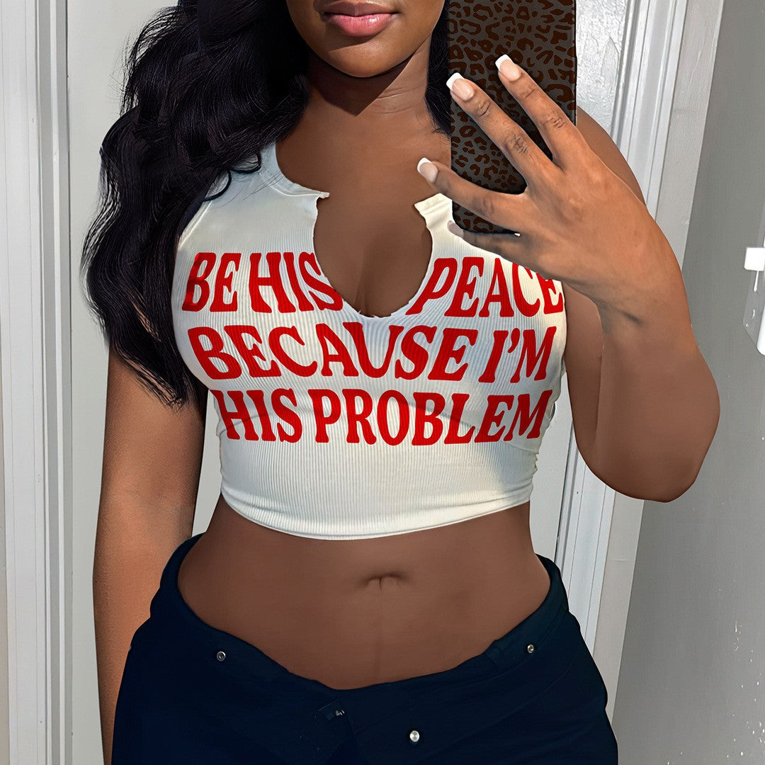 Damen Crop-Top mit auffälligem Schriftzug und lockerer Passform Echo Archiv