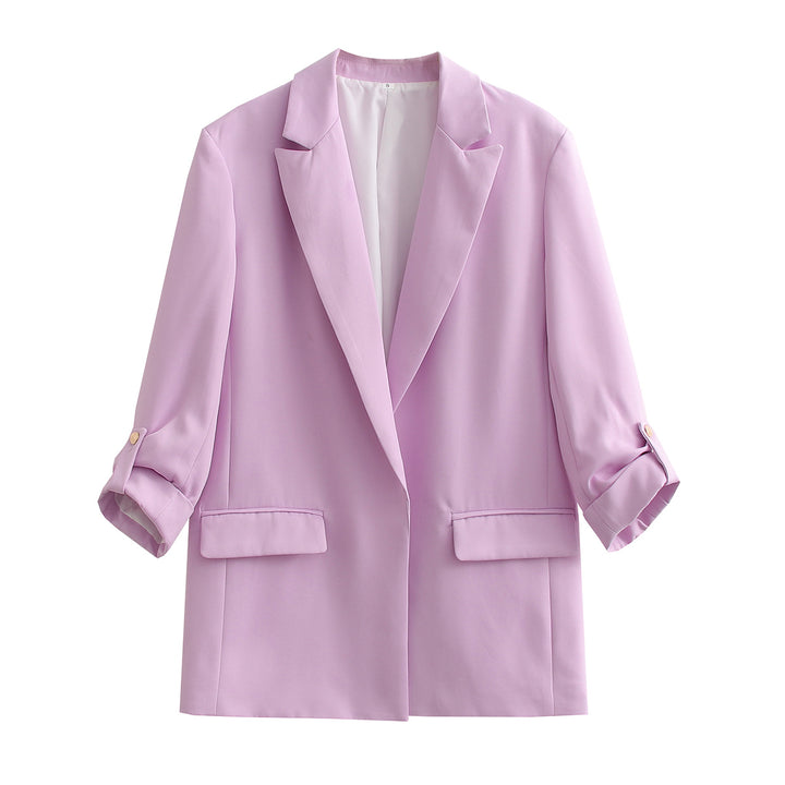 Damen Oversize Longline Blazer mit Dreiviertel-Ärmeln und Reverskragen – Valéne