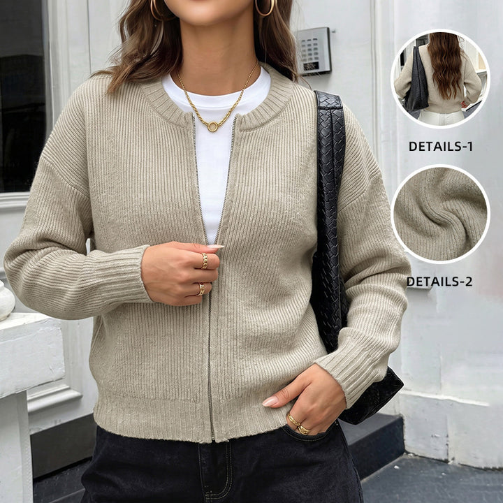 Damen Lässige Strickjacke mit chemischem Reißverschluss Echo Archiv