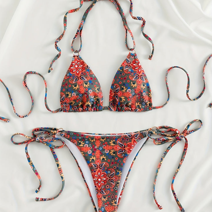 Damen Bikiniset mit verstellbaren Trägern und modernen Schnürdetails Echo Archiv
