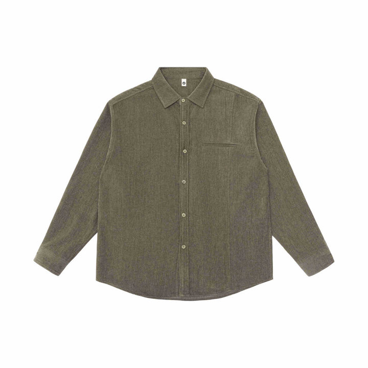 Herren Overshirt-Jacke aus strukturiertem Wollmix mit Brusttasche Echoarchiv